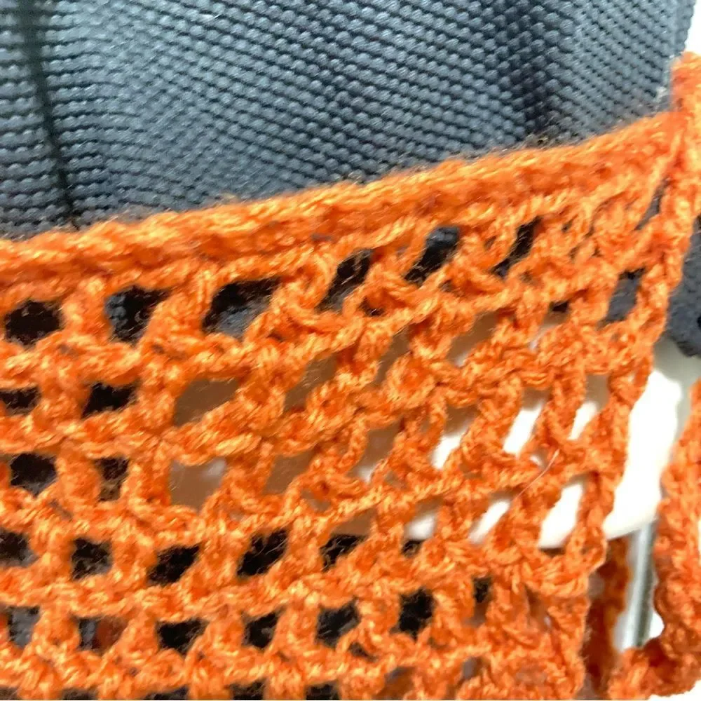 Swim Sarong Cover Up Fishnet Crochet Ombre Orange Red Black Gray 36 inch XL